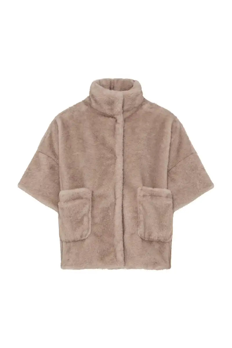 Fransa Doris Driftwood Grey Fur Jacket
