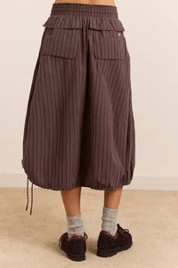 Damson Madder Lainey Merlot Stripe Midi Skirt
