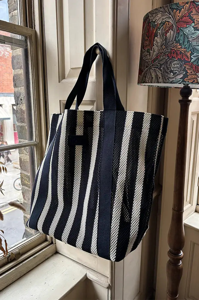 Nooki Hackney Blue Mix Striped Shopper - The Mercantile London