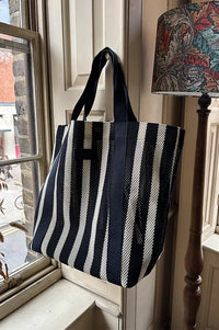 Nooki Hackney Blue Mix Striped Shopper - The Mercantile London