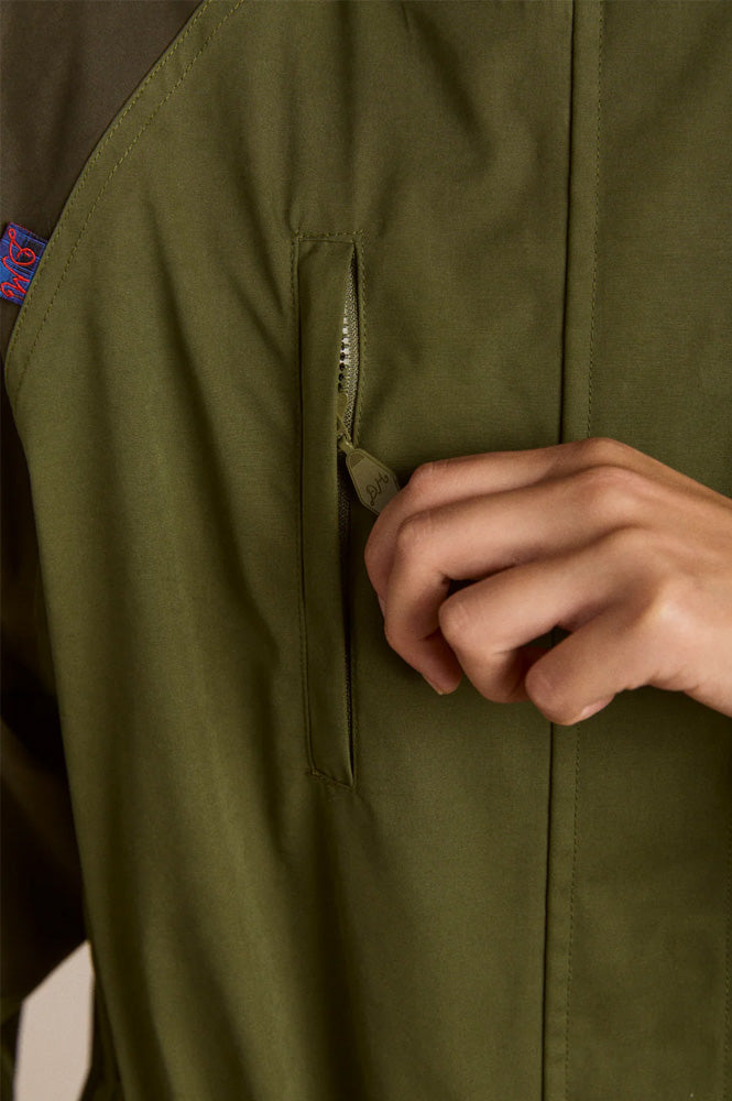 Damson Madder Logan Forest Waterproof Long Raincoat - The Mercantile London