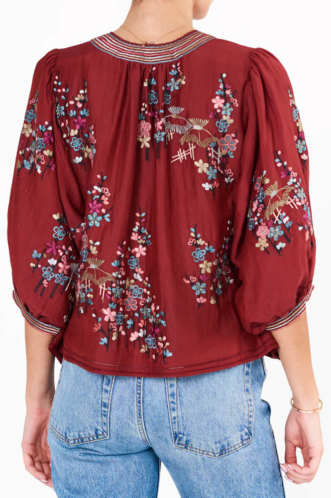 M.A.B.E Emi Rust Embroidered Jacket - The Mercantile London