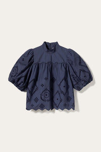 Noella Marilyn Dusty Blue Blouse - The Mercantile London