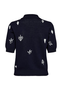 Numph Malitta Dark Sapphire Short-Sleeve Cardigan