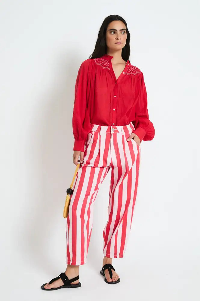Sophie + Lucie Boyfriend Barras Red Stripe Jeans - The Mercantile London