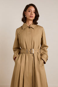 Damson Madder Sofia Stone Pleated Trench Coat