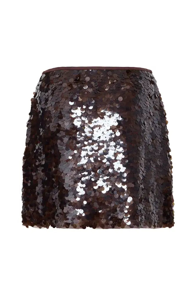 ICHI Peleoa Fudge Sequin Mini Skirt