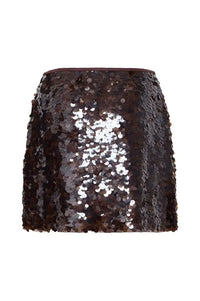 ICHI Peleoa Fudge Sequin Mini Skirt