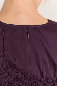 Damson Madder Emmy Plum Shirred Top