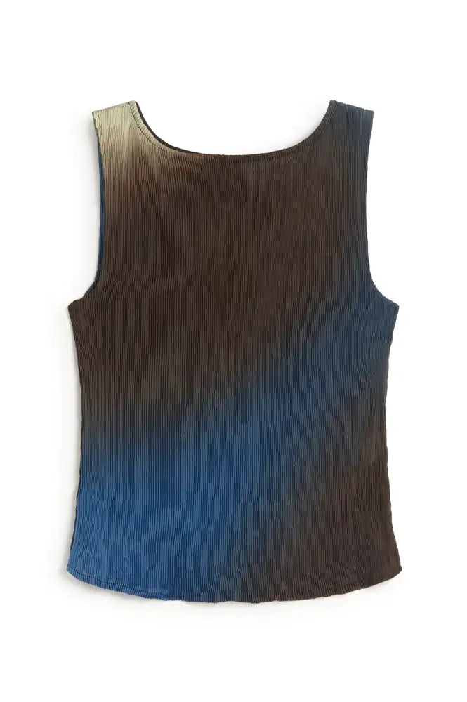 Thinking Mu Dora Brown Glass Pleated Top - The Mercantile London