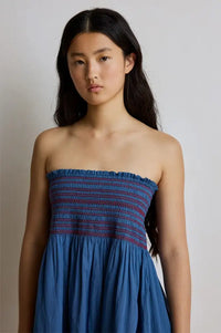 Hod Aurore Indigo Smocked Skirt - The Mercantile London