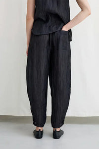Diarte Luna Wrinckle Black Trousers - The Mercantile London