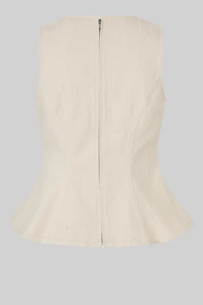 Second Female Roselia Eggnog Peplum Top - The Mercantile London