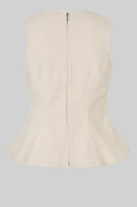 Second Female Roselia Eggnog Peplum Top - The Mercantile London