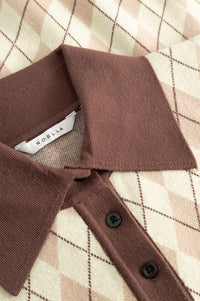 Noella Makayla Diya Yellow Argyle Jumper - The Mercantile London