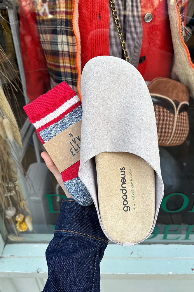 Good News Frankie Grey Mules - The Mercantile London