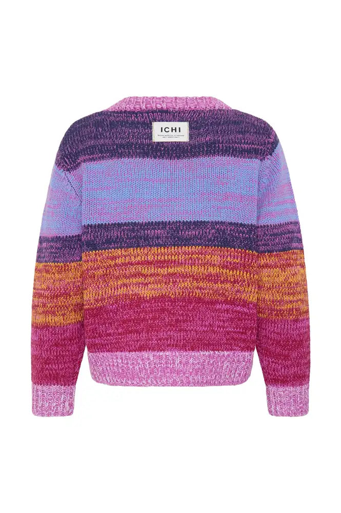 ICHi Alinea Meadow Mauve Striped Knitted Jumper