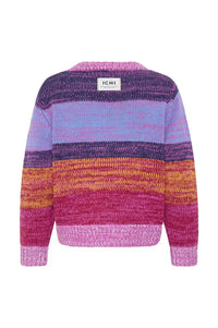 ICHi Alinea Meadow Mauve Striped Knitted Jumper