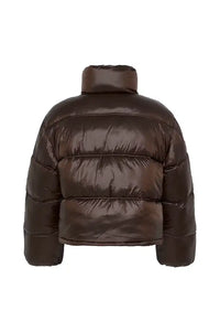 ICHI Fecina Mole Brown Puffer Jacket