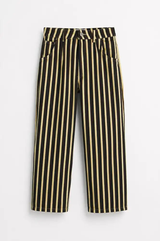 Sophie + Lucie Brown Trio Striped Boyfriend Jeans