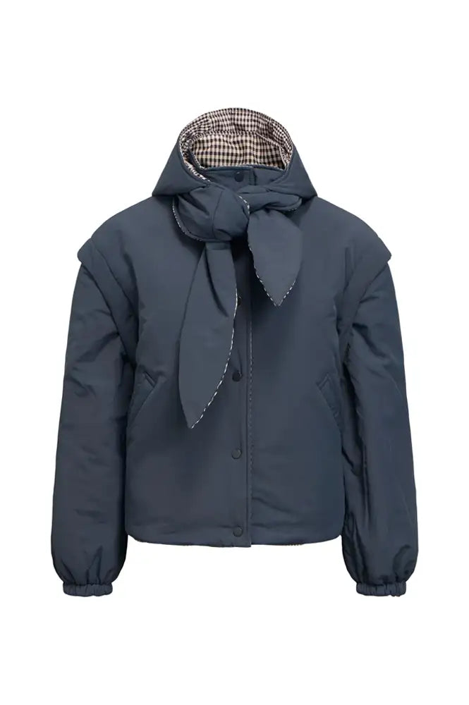 Object Timia Reversible Macadamia Check & Raven Puffer Jacket