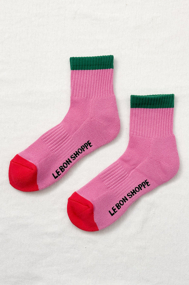 Le Bon Shoppe Girlfriend Colour Block Rose Green Socks - The Mercantile London