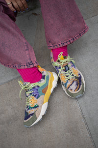 Flower Mountain Yamano Grey Taupe Dark Green Trainers - The Mercantile London