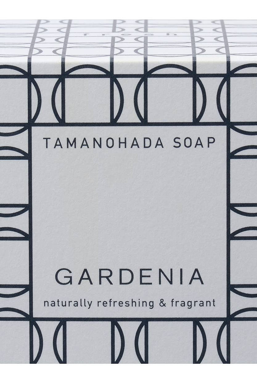 Tamanohada Soap Gardenia packaging with geometric design