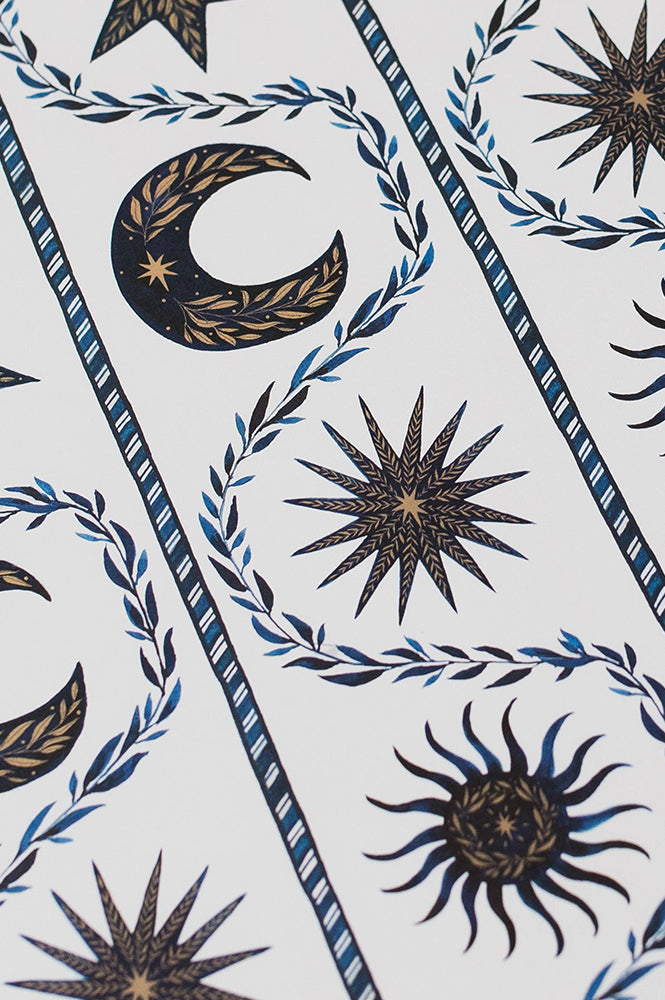 Katie Housley Moon & Stars Christmas Gift Wrap - The Mercantile London