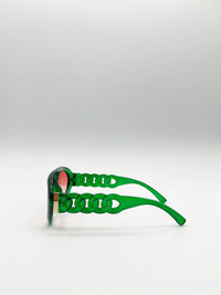 AFA Collective Chunky Aviator Bright Green Sunglasses