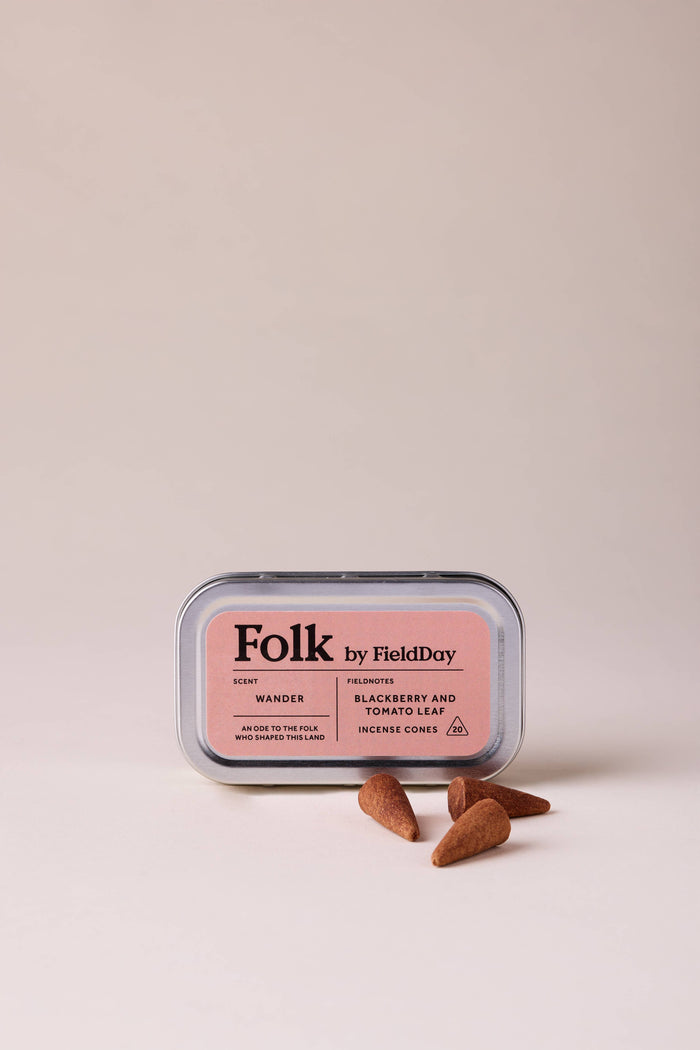 SS25 FieldDay Wander Folk Incense Cones Tin - The Mercantile London