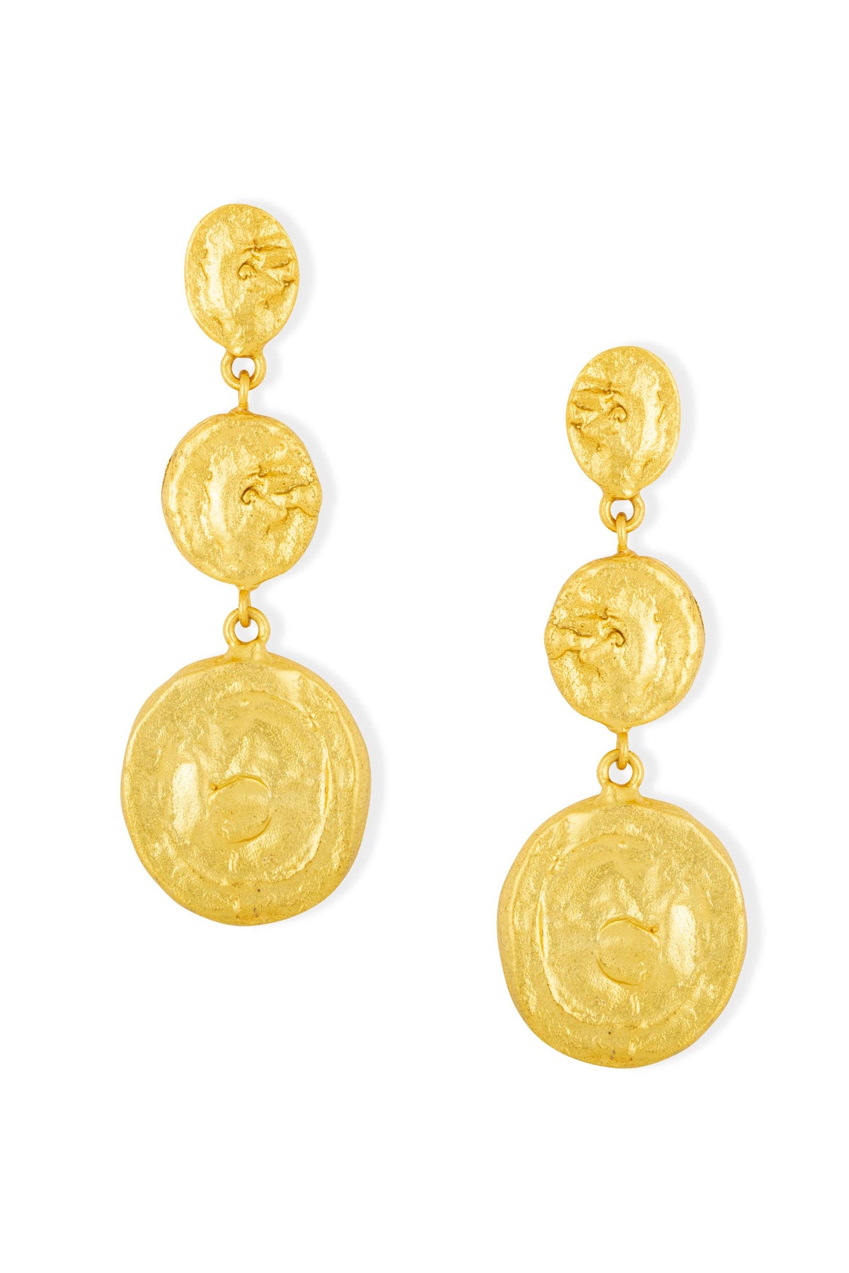 Marbella Gold Coin Earrings Gold - The Mercantile London