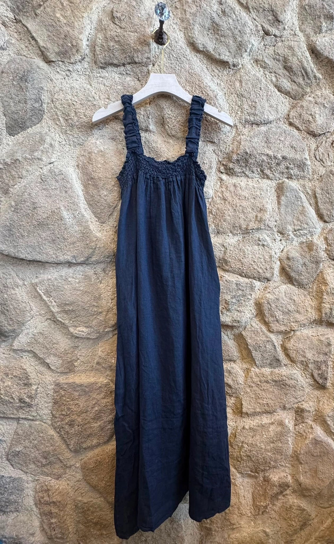 Linen & More Marine Ruched Dress
