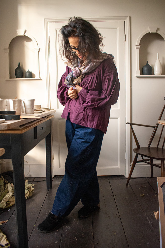 Yerse Sabannah Aubergine Blouse - The Mercantile London