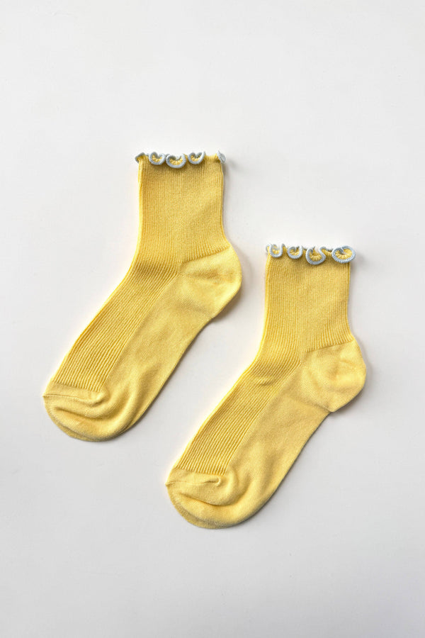 Le Bon Shoppe Petite Ruffled Butter Baby Blue Socks - The Mercantile London