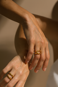 Lunar Sculptural Cross Ring - The Mercantile London