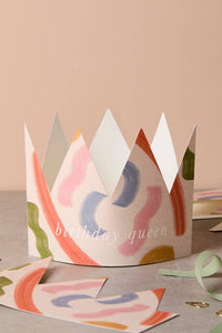 Katie Leamon Brushstroke Paper Crown Birthday Card