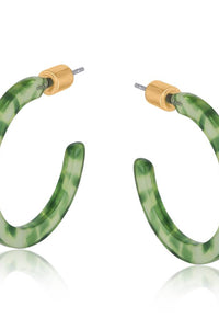 AW25 B.M.L Marseille  Green Thin Resin Hoop Earrings - The Mercantile London
