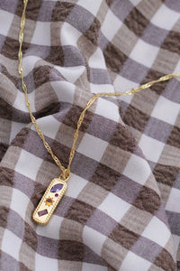 JJ Kaleidoscope Gemstone Tag Pendant Necklace - The Mercantile London