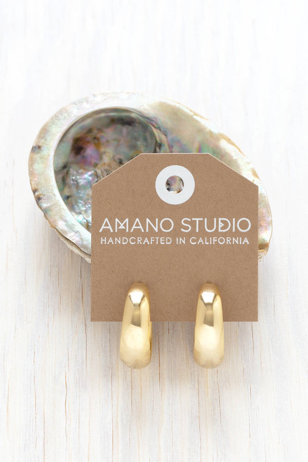 Amano Angie Vintage Yellow Gold Hoop Earrings - The Mercantile London