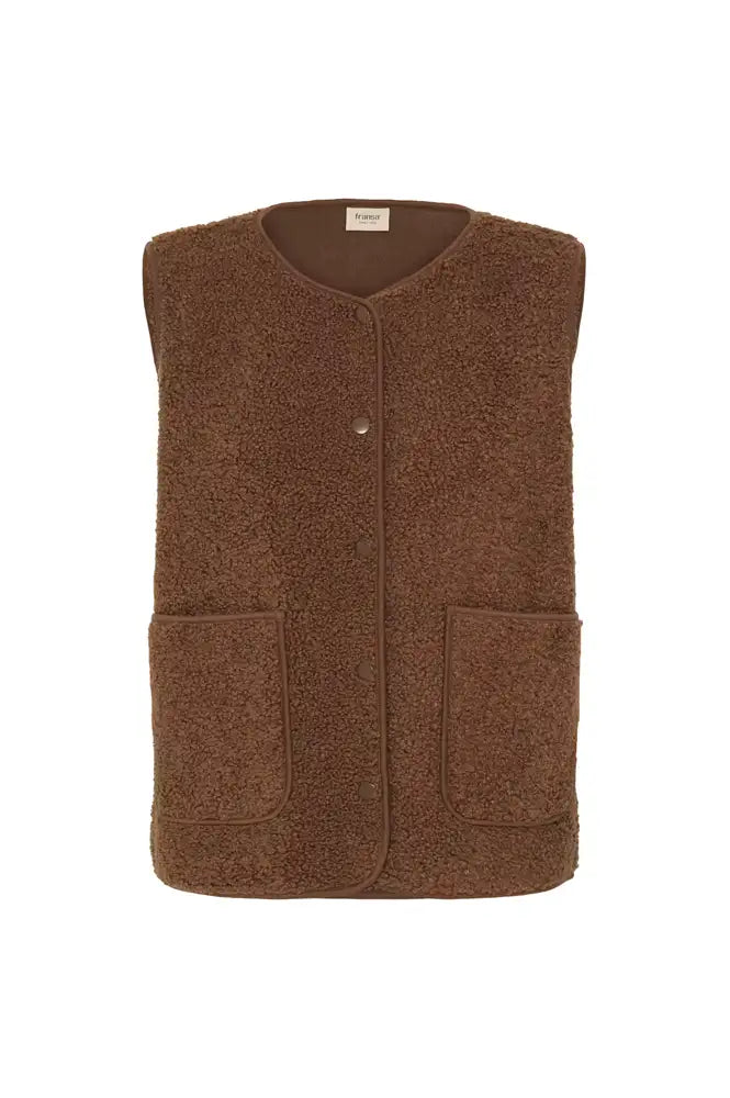 Fransa Gwynne Rain Drum Brown Waistcoat