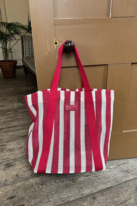Nooki Hackney Red Mix Striped Shopper - The Mercantile London
