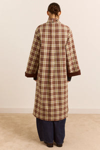 Damson Madder Jerry Chocolate Reversible Trench