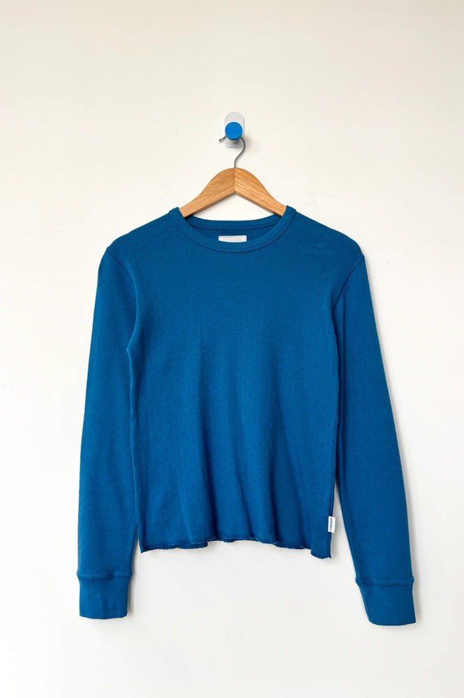 Le Bon Shoppe Pointelle Fundamental Sea Blue Top