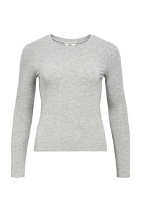 Object Zofia Grey Long Sleeve Top - The Mercantile London