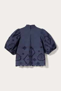 Noella Marilyn Dusty Blue Blouse - The Mercantile London