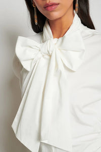 Ghospell Vittoria White Bow Blouse