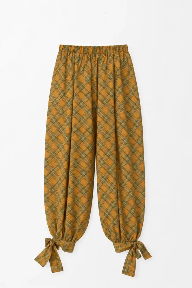Carmen Says Crush Mustard Check Bloomers - The Mercantile London