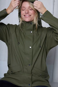 ICHI Tazi Kalamata Green Raincoat