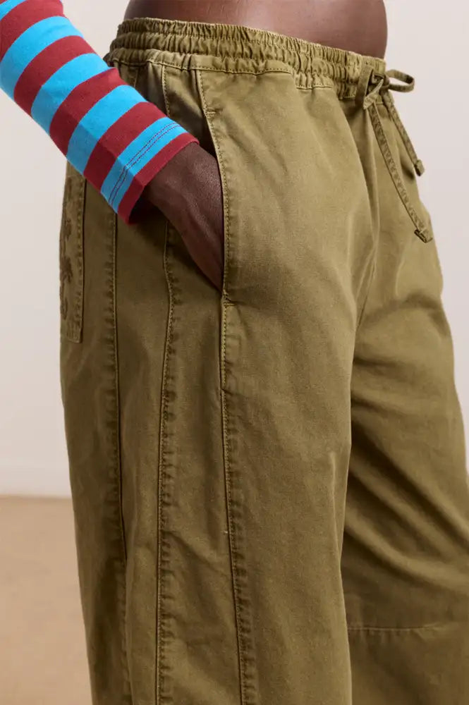 Damson Madder Felix Olive Twill Trousers